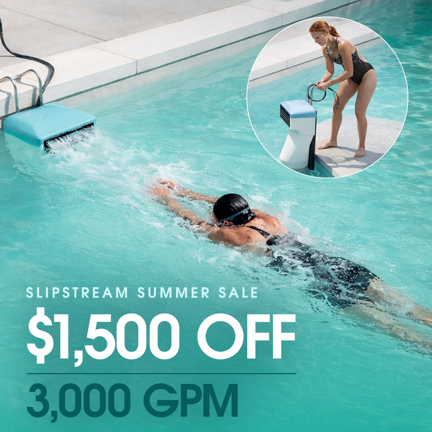 Slipstream™ P3000 (3,000 GPM) Swim Machine Bundle
